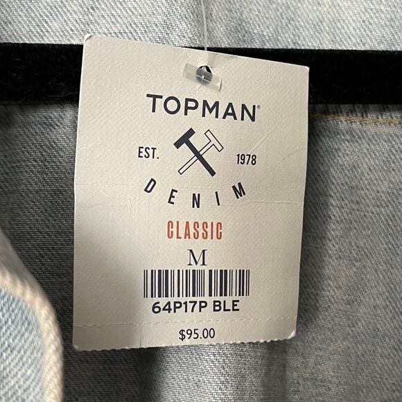 Topman Distressed Denim Jacket - Size M - NWT - Picture 3 of 10